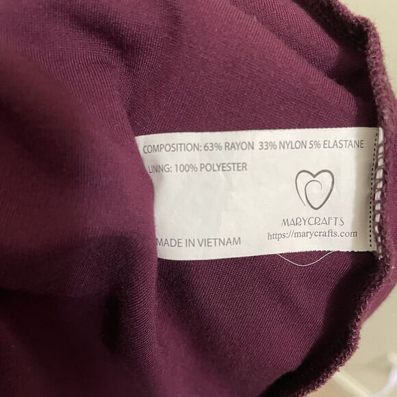 Mary Crafts‎ Burgundy Pencil Skirt Medium - Picture 7 of 9